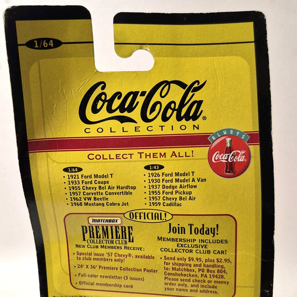 Vintage Matchbox Collectibles Coca-Cola 1957 Corvette Convertible 1:64 Diecast - Picture 7 of 9